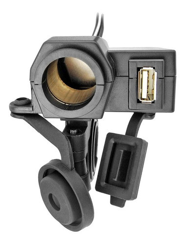 Toma Enchufe Usb/encendedor 12v C/fijación Caño Moto Cuatri 1