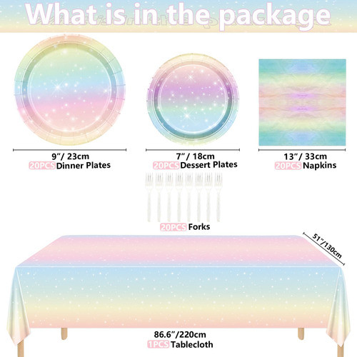 Material De Festa Arco-íris Em Tons Pastel Para 20 Convid... 1