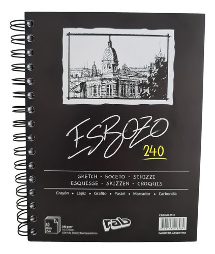 Block Dibujo Esbozo A5 Blanco Liso 240 Grs 0