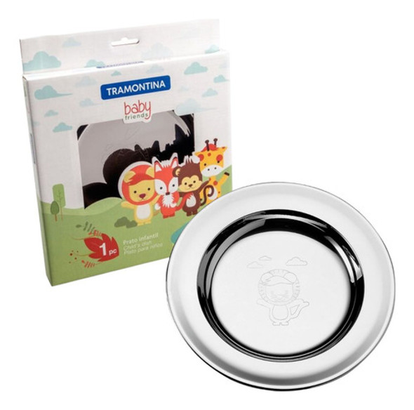 Prato Talher Infantil Aço Tramontina Copo Transição Fisher 1