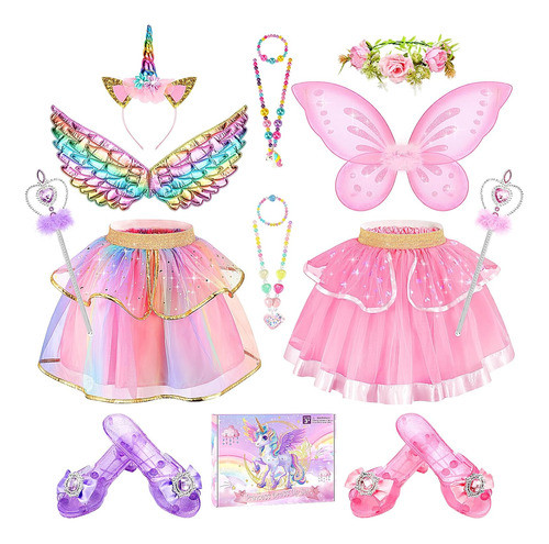 Conjunto Vestir Princesa Para Niñas De 4-6 Años Tutú Y Joyer 0