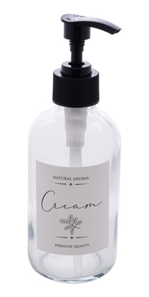 Porta Creme De Vidro Com Pump Transparente 250ml 2682 Lyor 0