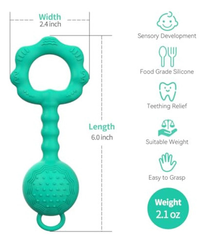 Etetoo Sonajero Mordedor Sensorial, Ideal Para 1