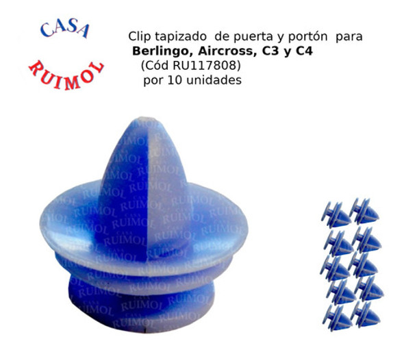 Clip Grampa Tapiz Y Moldura Partner Y 308 Azul (x 10 Unid) 1 Clip Grampa Tapiz Y Moldura Partner Y 308 Azul (x 10 Unid) 1