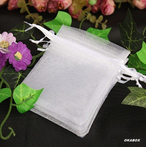 20 Saquinhos De Organza 30x40 Branco Fita Cetim Organizador 1