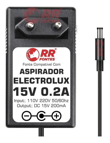 Fonte Carregador Ergorapido Eletrolux 15v Ergo5 Ergo6 Bivolt 0