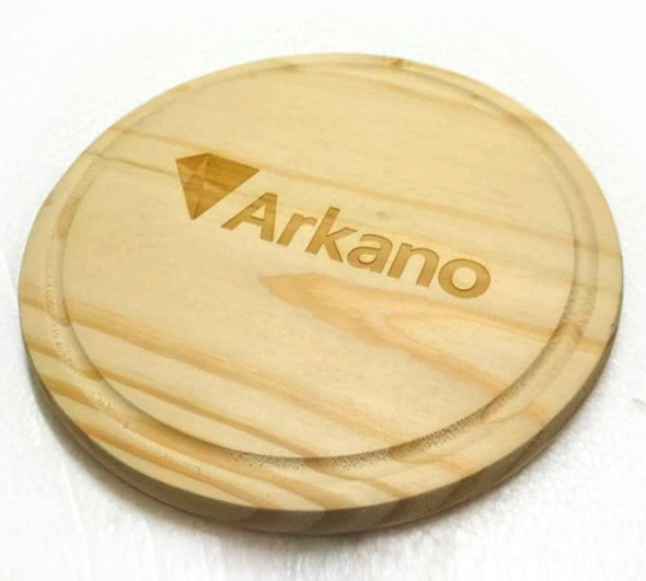 Tabla Plato En Madera  Logo Personalizado Grabado Laser 1
