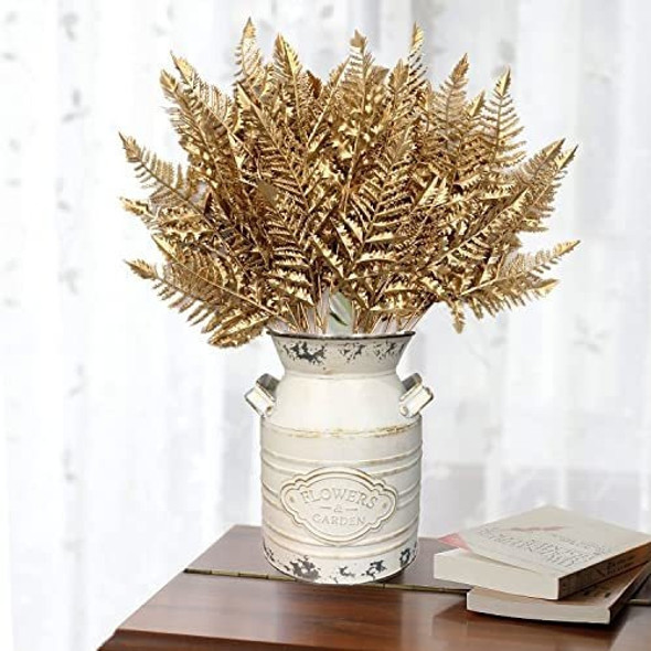 Ramas Doradas Artificiales -helecho Boston- Pack X 3u. 38cm 1