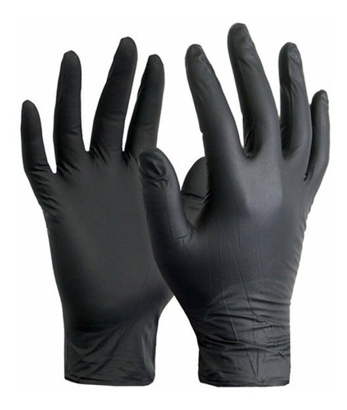 Guante Nitrilo Decartable Negro Latex Aceite Tattoo Talle Xl 0