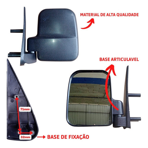 Espelho Retrovisor Lado Esquerdo - Towner Jr E Pick-up Effa 1