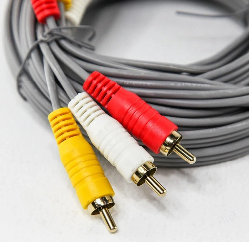 Cable 3 X 3 Rca Oro Audio Video Digital Led Tv Dvd 5 Mts 1