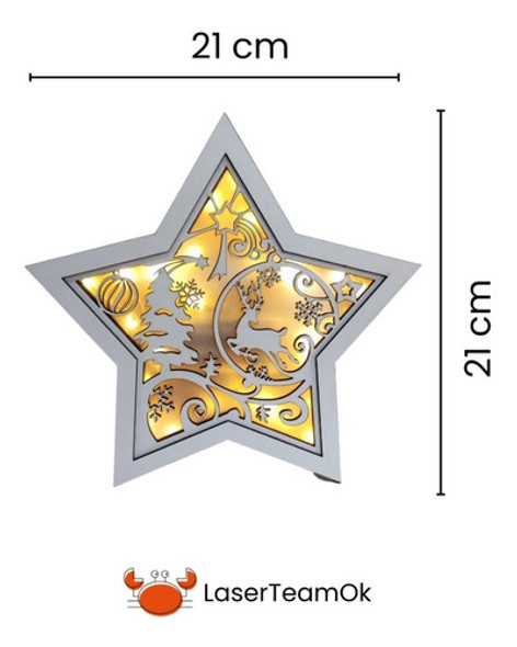 Adorno Navideño Estrella Calada Con Luz En Mdf De 3mm 1 Adorno Navideño Estrella Calada Con Luz En Mdf De 3mm 1
