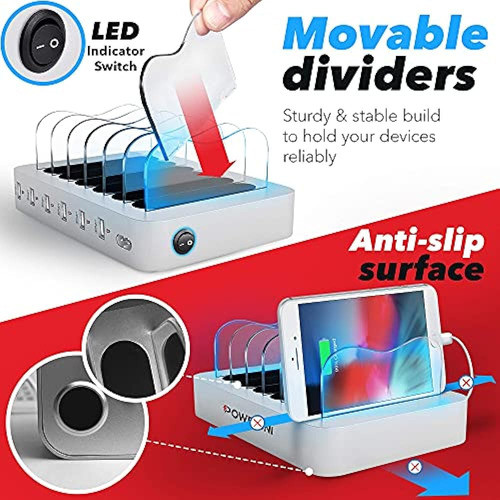 Estación De Carga Usb Poweroni Para Múltiples Dispositivos - 1