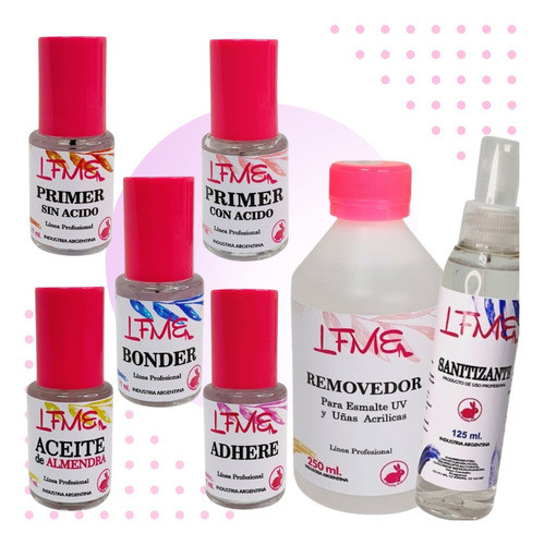 Kit Inicial Uñas Esculpidas Primer Bonder Removedor Lefemme 0