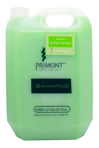 Primont Shampoo Super Acido Cabellos Teñidos Peluqueria 5lt 0