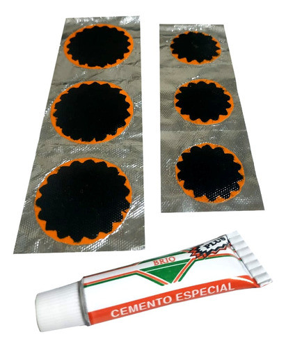 Kit Parche Y Solución Adhesivo + 6 Parches Bicicleta Moto 0