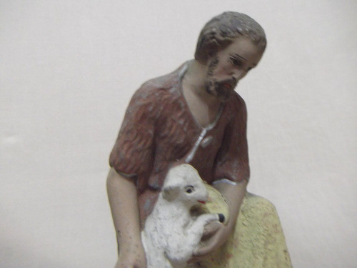 B. Antigo - Pastor Figura Complementar Presépio Gesso Antigo 1