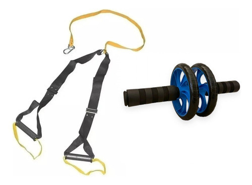Banda De Suspensión Trx + Rueda Doble, Fitness, Abdominales 0