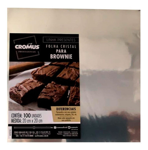 500 Folhas Transparente Para Brownie - Tam 20x20cm - Cromus 1