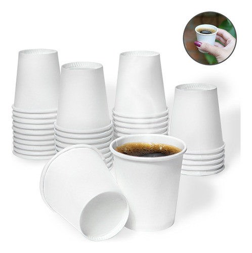 Copo Papel Branco Biodegradável 60ml Copinho De Café 100un 0