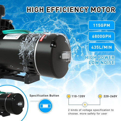 Cimcame Above Ground/inground Pool Pump 2hp Dual Voltage Poo 1
