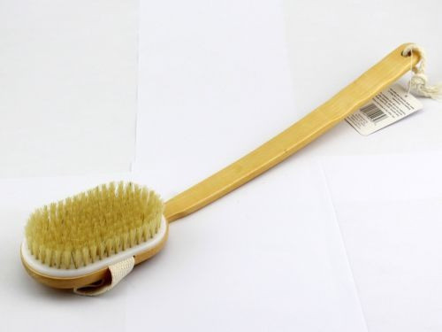 Mango Largo Madera Cuerpo Piel Baño Cepillo De Cerdas Natura 1