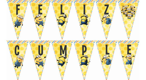 Minions Banderin Decoración Cumpleaños Candybar 0
