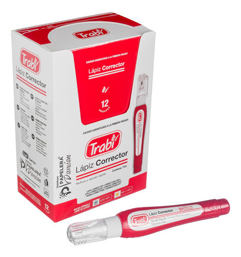 Corrector Liquido Trabi Lapiz 7ml Caja 12 Unidades 0
