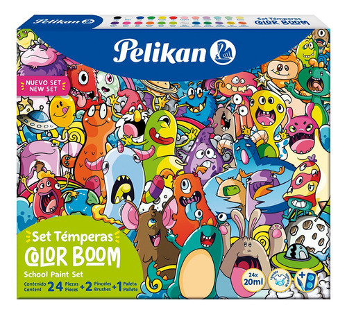 Set Témperas Boom Pelikan - (24 Colores) 0