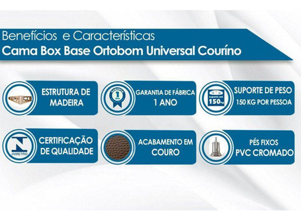 Cama Box Base Casal Courino Cinza (138x20)ortobom 1