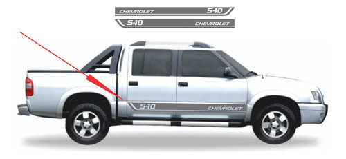 Adhesivo Calcos Laterales Chevrolet S10 Color Gris Oscuro. 0