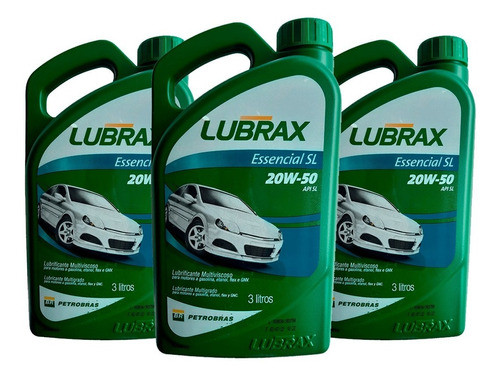 3 Óleo Lubrax 3 Litros Api/sl Essencial 20w50 0