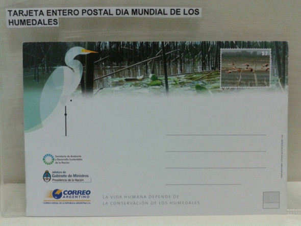 Tarjeta Entero Postal Día Mundial De Los Humedales 0