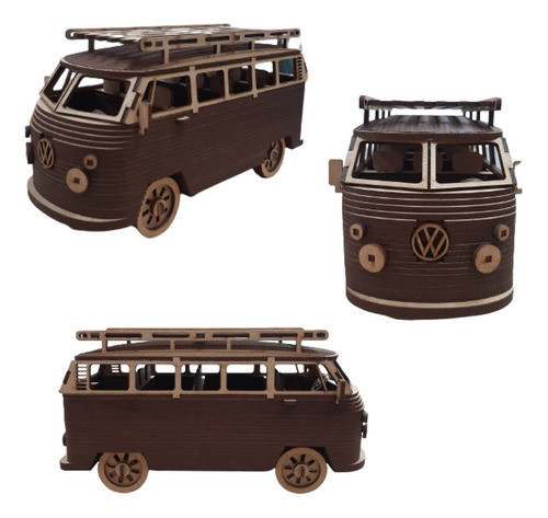 Kombi Carro Miniatura Brinquedo Relíquia Carro Antigo Mdf 0