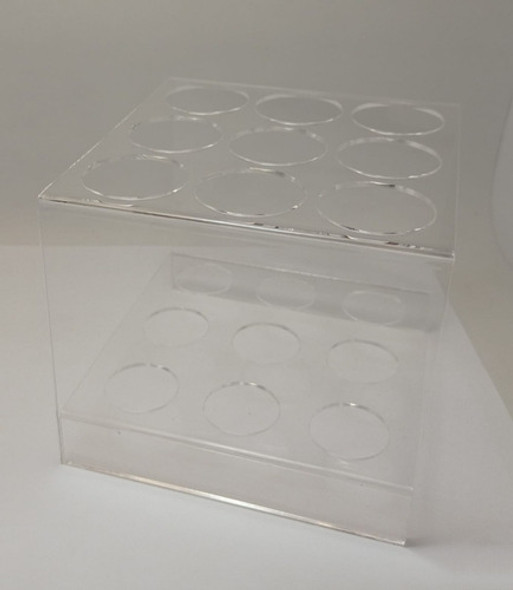 Rack Acrílico 09 Furos 32mm - Para Tubo De Ensaio 50ml 1