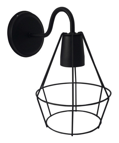 Aplique Pared Tipo Jaula 1xe27 Ø17cm Negro - Ju0218 0