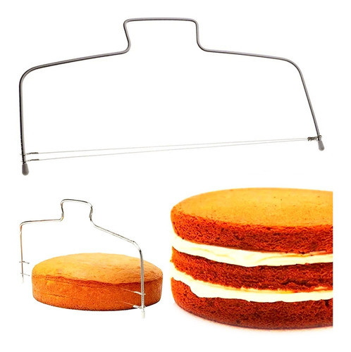 Cortador Fatiador  Bolo Nivelador Ajustável Inox Com 2 Fios 1