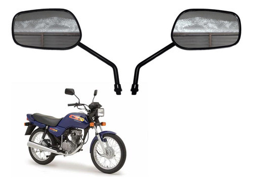 Kit X2 Espejos De Moto Honda Titan 99 Negro Mate Tdm 0