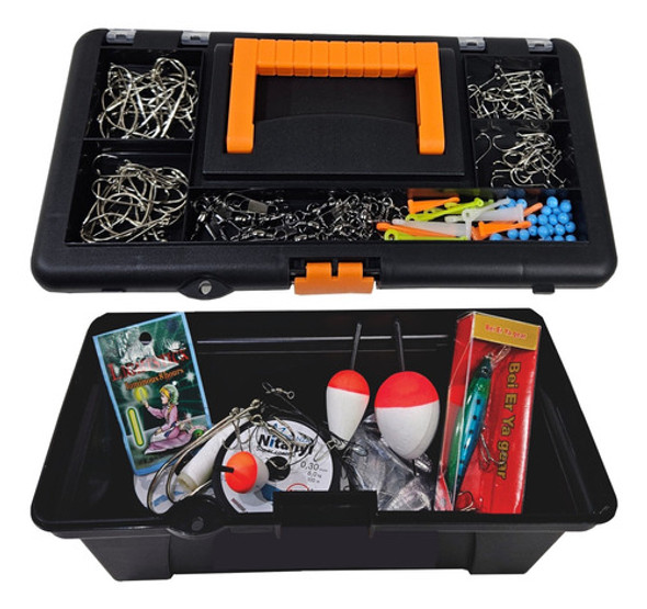 Valija Pesca Con Kit Pescador Anzuelos+tanza+plomadas Y Más 0
