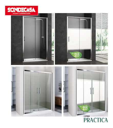 Mampara Práctica Corrediza Bañera Cristal 1,8x1,5m Sondecasa 1