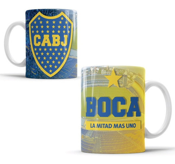 Taza Cerámica Futbol Boca Jrs. Con Caja De Regalo 0