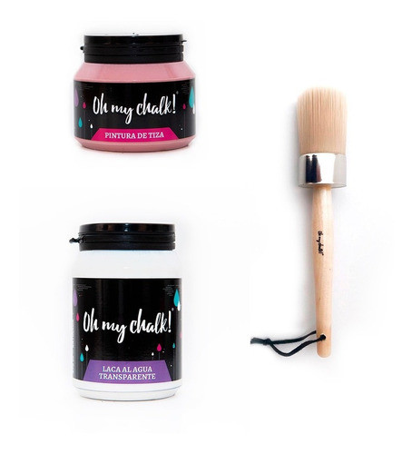 Combo Oh My Chalk: 1 Pintu 210cc+ 1 Brocha Gd.+ 1 Laca 370cc 0