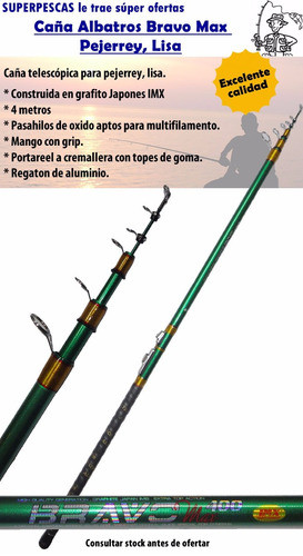 Caña Albatros Bravo Max 4 Mts Grafito Para Multi Pejerrey 1