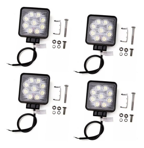 4 Faro Auxiliar Reflector 4x4 Led Off Road 27w 12v Camion 1