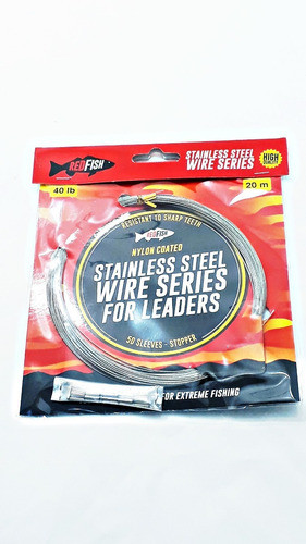 Lider De Acero Super Resistente 40 Lb Ideal Pesca Carnada 0