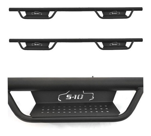 Estribo Lateral Preto Fosco S10 Cabine Dupla 2013 Executive 1