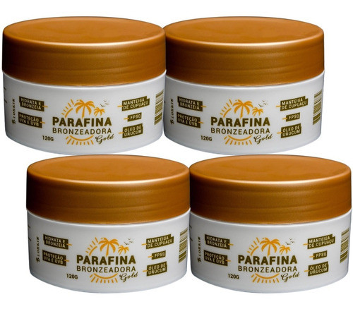 Kit 4  Parafina Bronzear Com Fps8 +frete 0