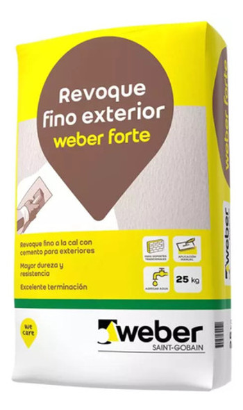Revoque  Fino Exterior Weber Forte X 25 Kg Córdoba 0