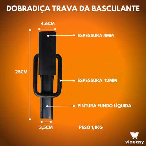 Dobradiça Tampa Caçamba Trava + Engate Rapido + Grampo R 4un 1
