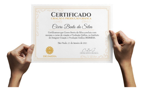 Certificado Ou Diploma A4 Papel Vergê 180g Impressão 0